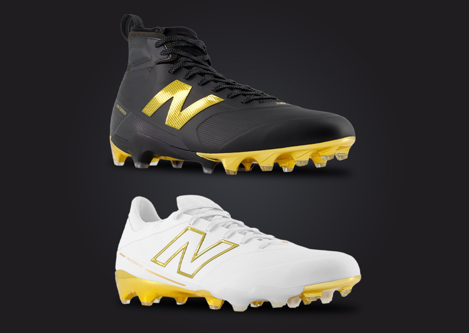 New Balance Prodigy (bottom) and Fortress (top) Cleats