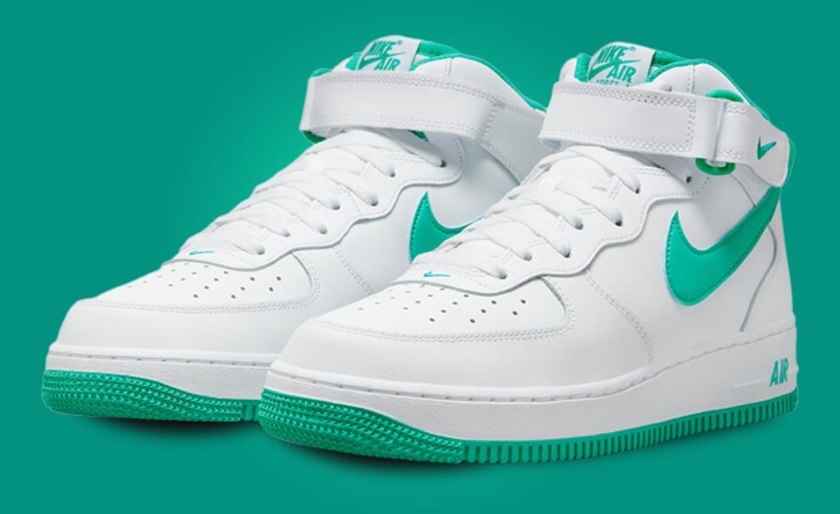 Clear Jade Accents Embellish This Nike Air Force 1 Mid