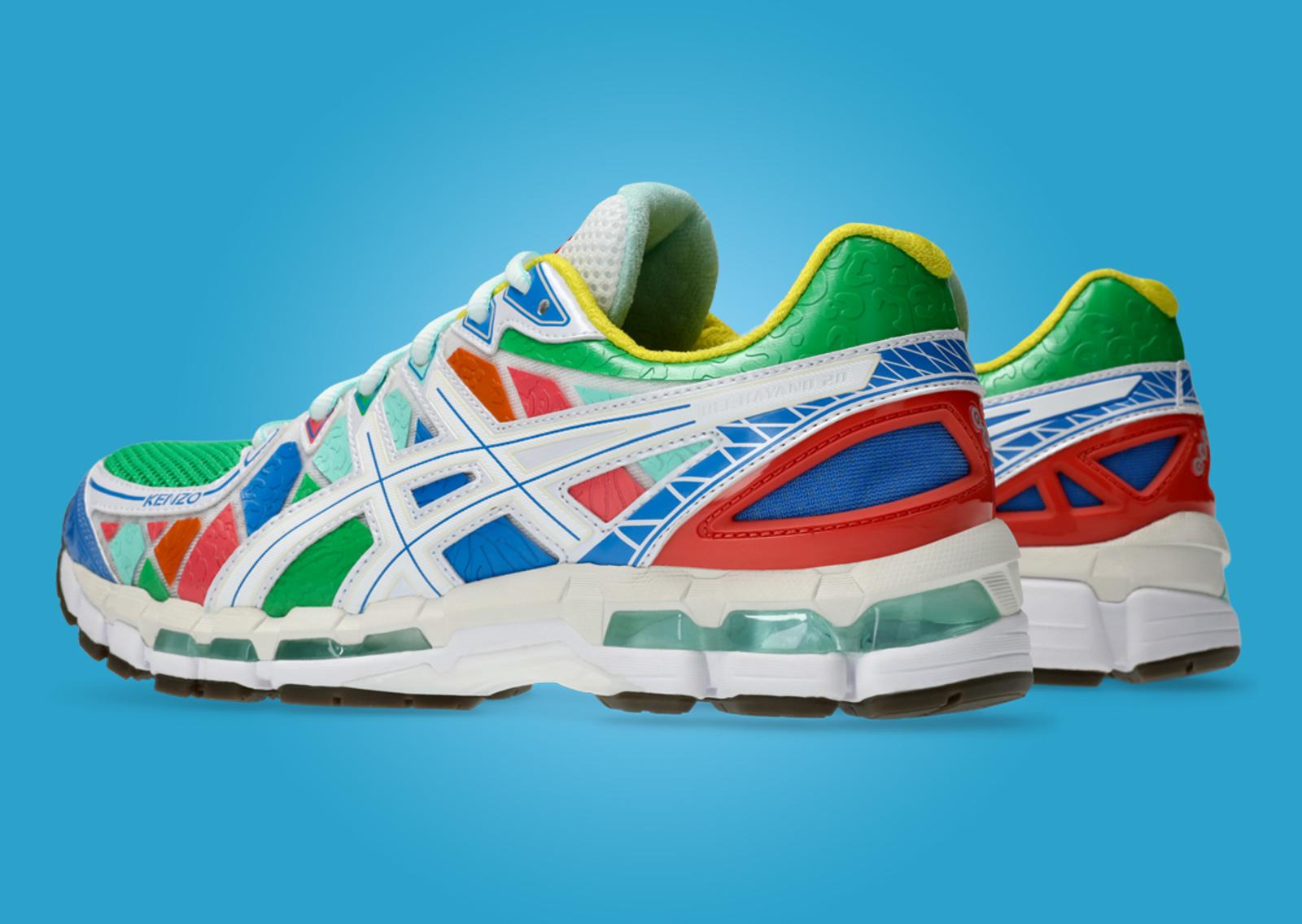 Kenzo x Asics Gel-Kayano 20 Multi-Color Heel Angle