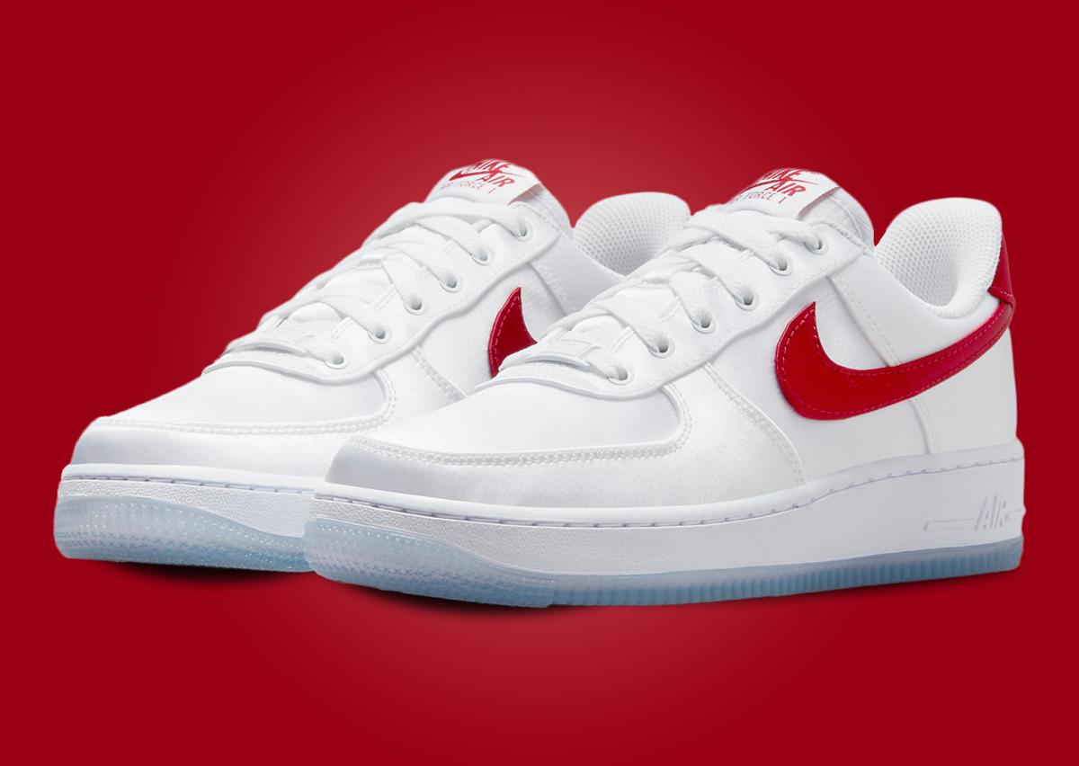 Nike Air Force 1 Low Satin White Red (W)