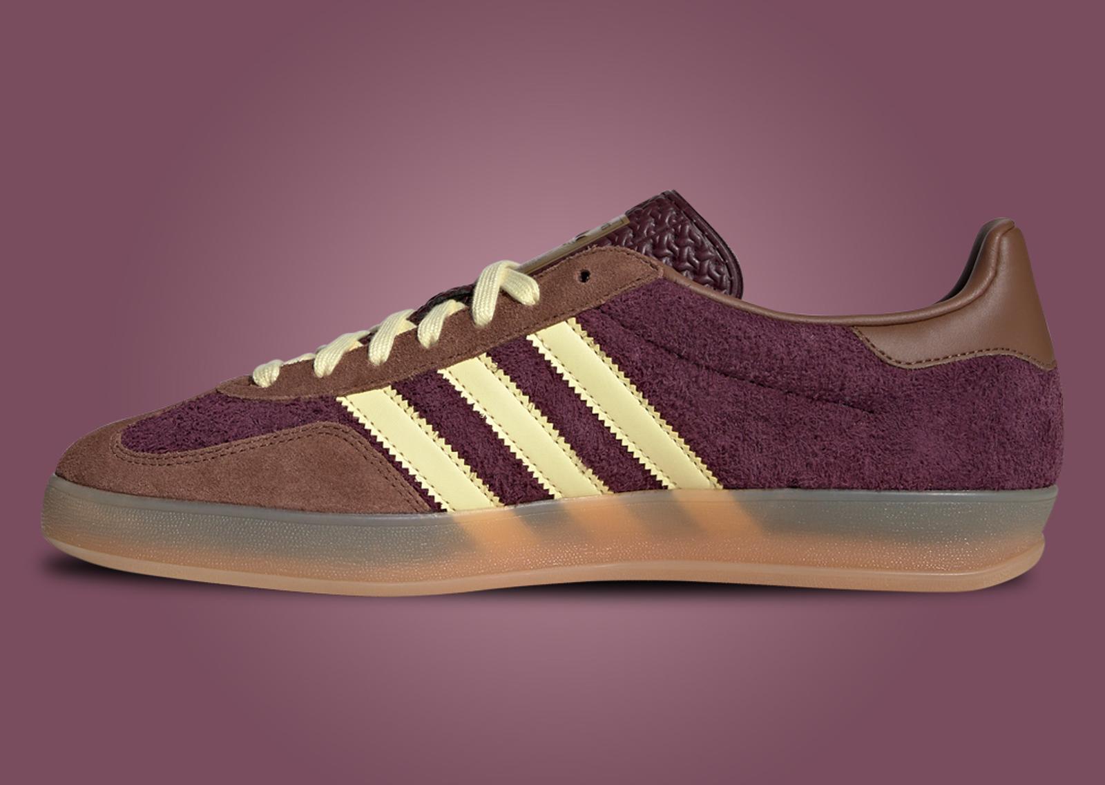 adidas Gazelle Indoor Maroon Almost Yellow Medial