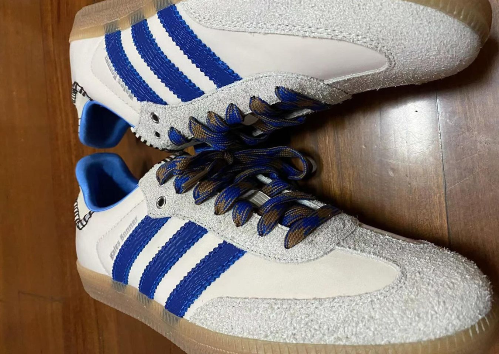 Wales Bonner x adidas Samba White Royal Blue Left and Right