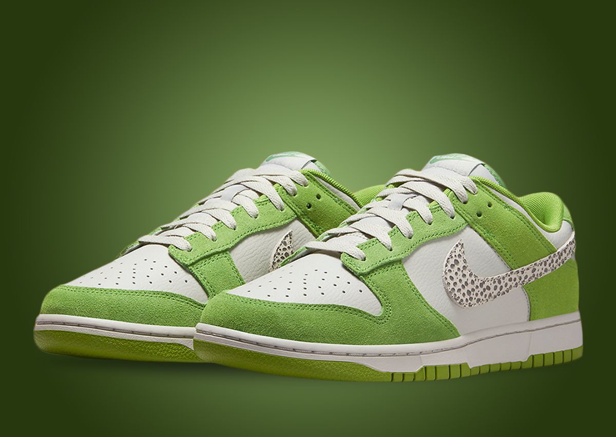 Safari Swooshes Appear On The Nike Dunk Low Chlorophyll