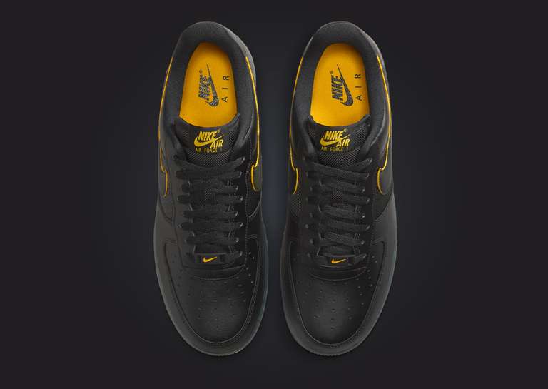 Nike Air Force 1 Low Black Yellow Ochre Top