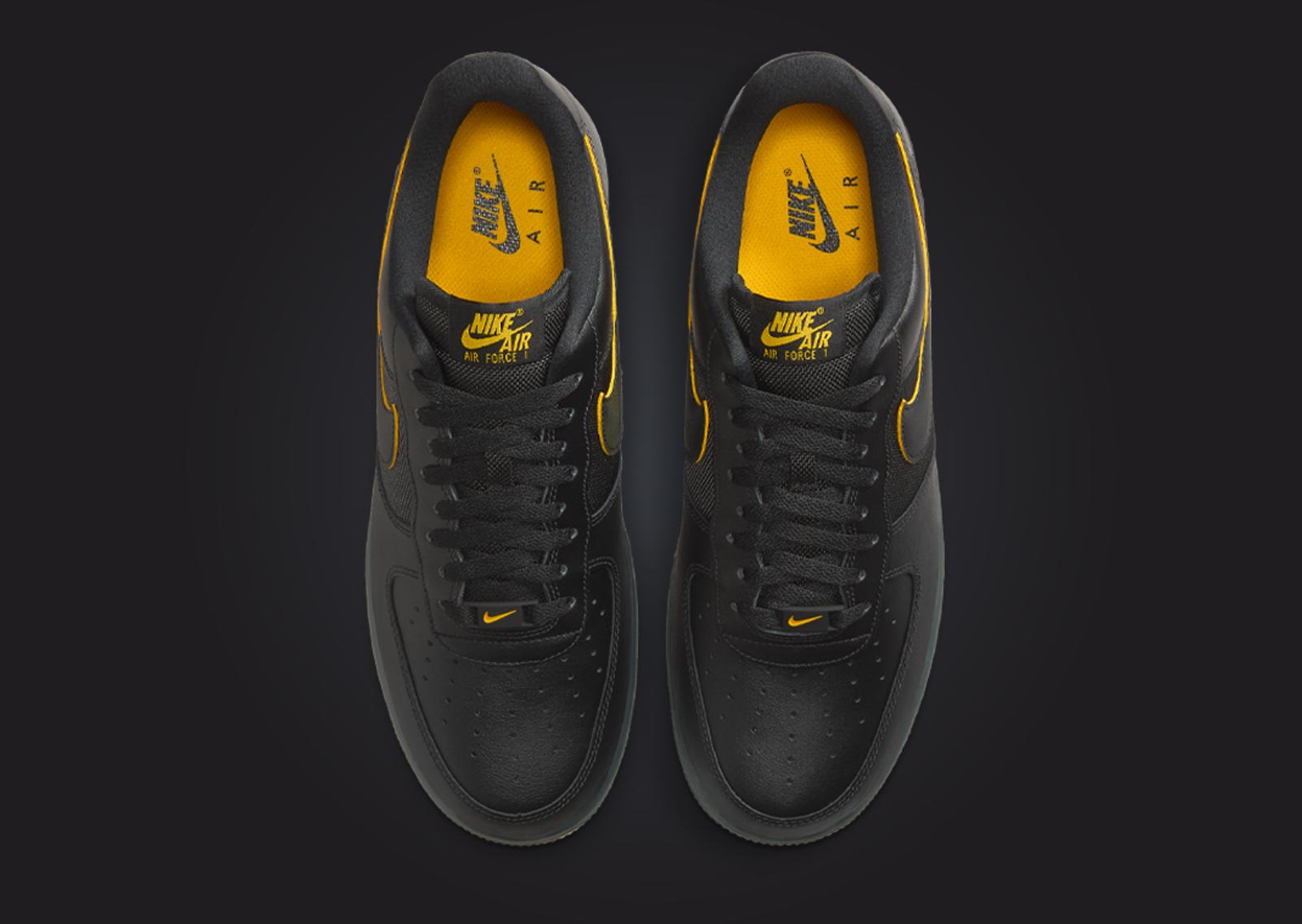 Nike Air Force 1 Low Black Yellow Ochre Top