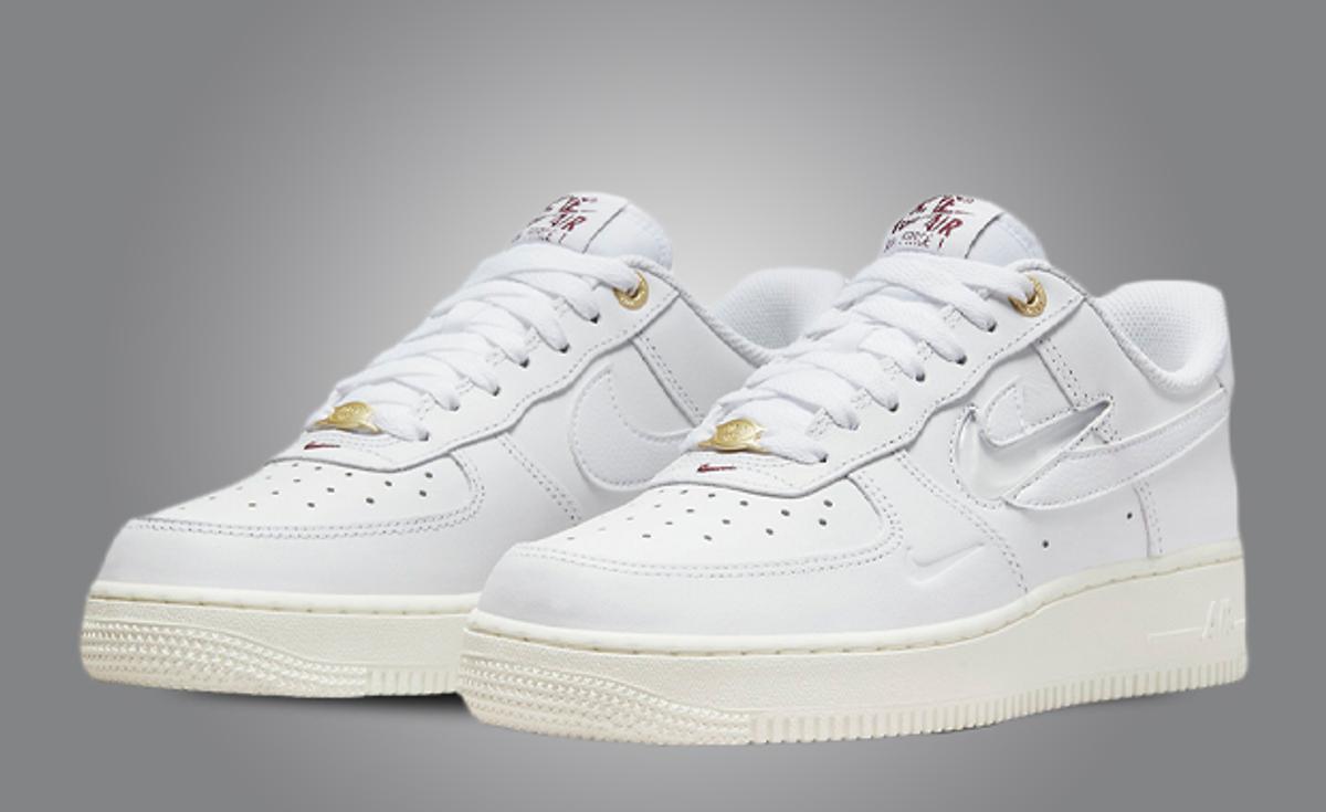 The Nike Air Force 1 Jewel Multi-Logos White Goes Swoosh Crazy