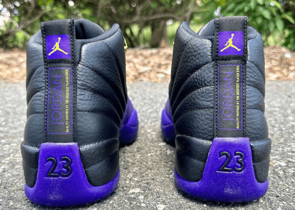 Jordan 12s black and 2025 purple