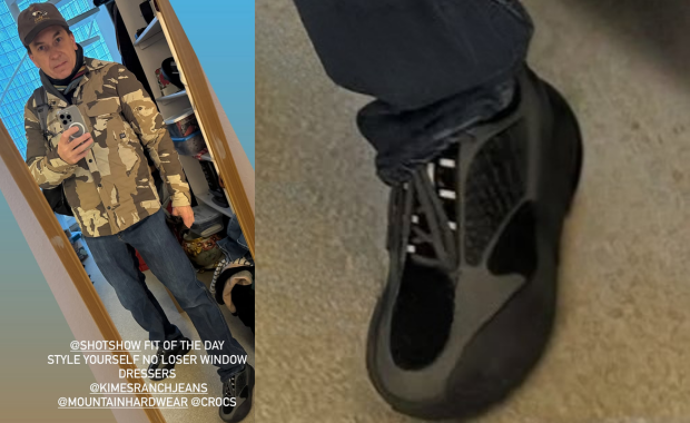 Steven Smith wearing his new Crocs silhouette