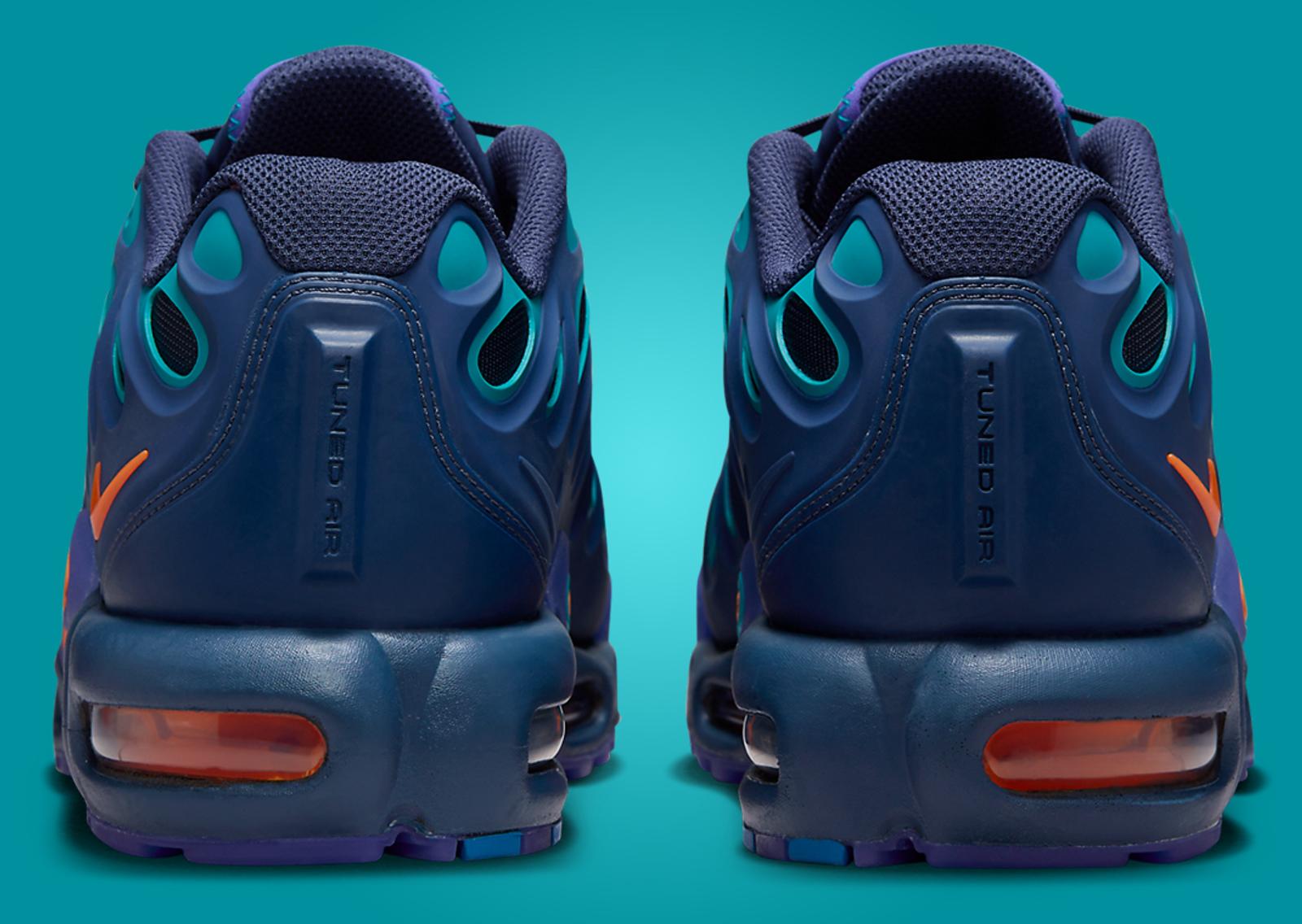 Nike Air Max Plus Drift Midnight Navy Total Orange Heel