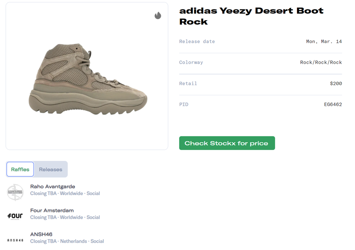 adidas Yeezy Desert Boot Rock Raffle Guide