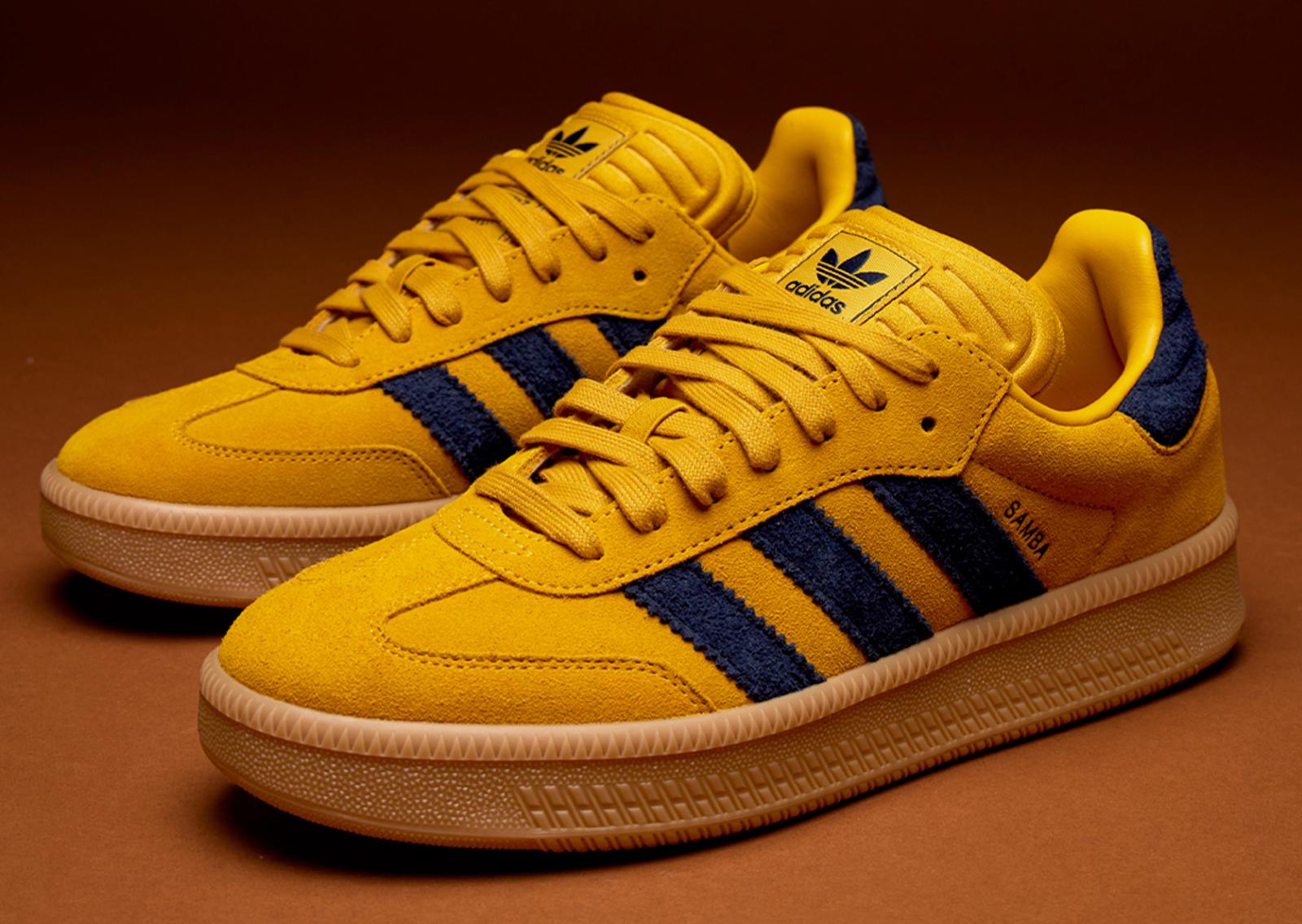 adidas Samba XLG Bold Gold Night Indigo Angle