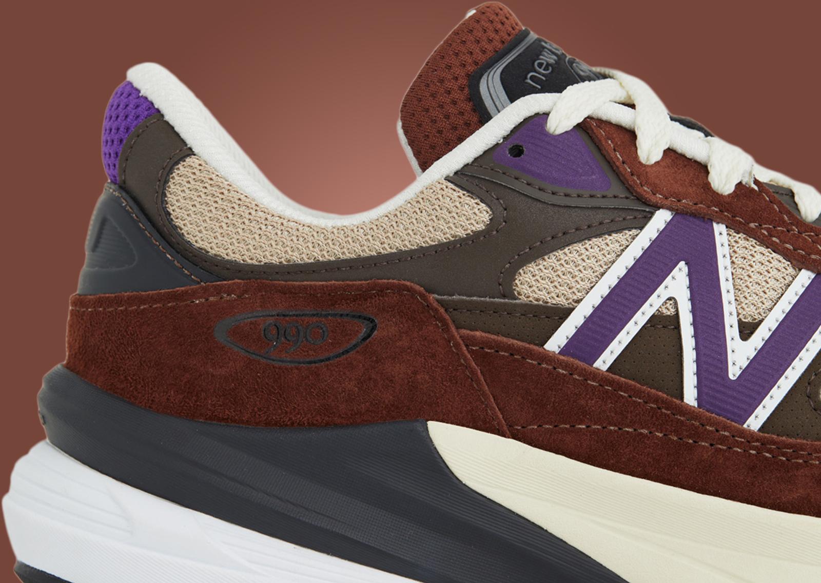 New Balance 990v6 Made in USA Rich Oak Cosmic Grape Detail