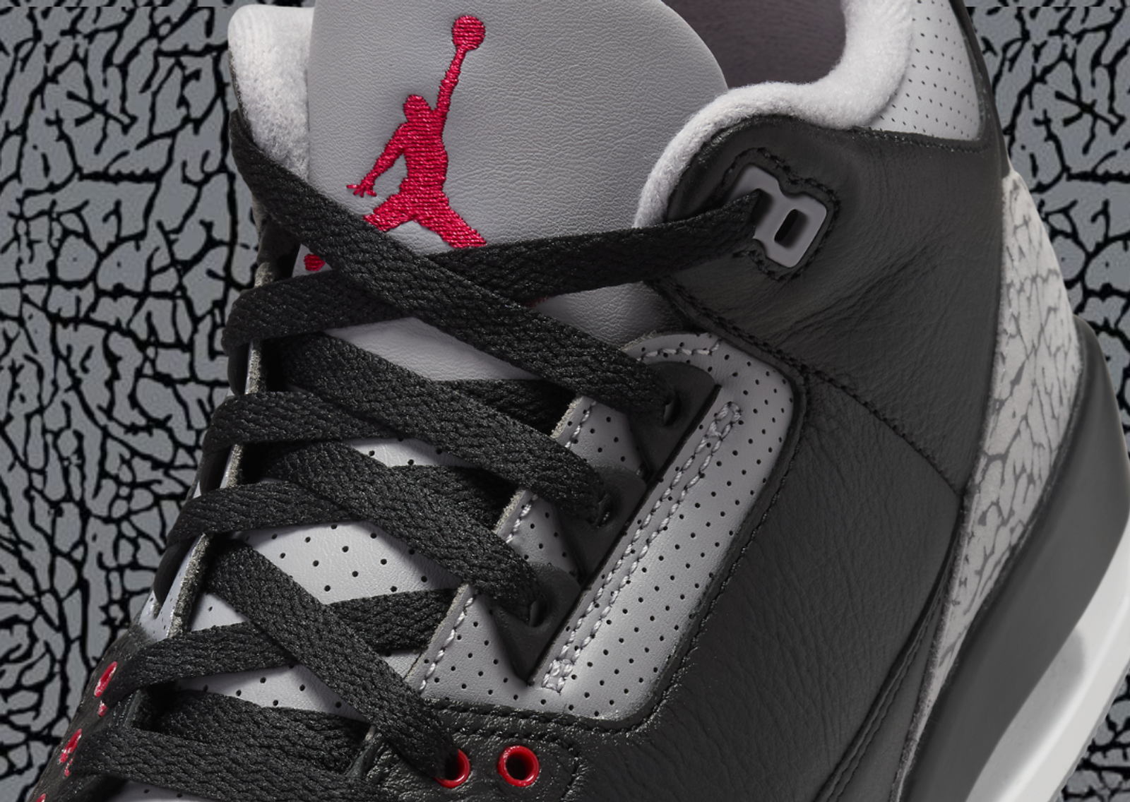 Air Jordan 3 Black Cement Retro Tongue