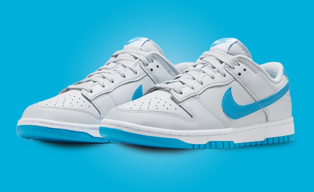 This Nike Dunk Low Comes Accented With Light Blue Shades