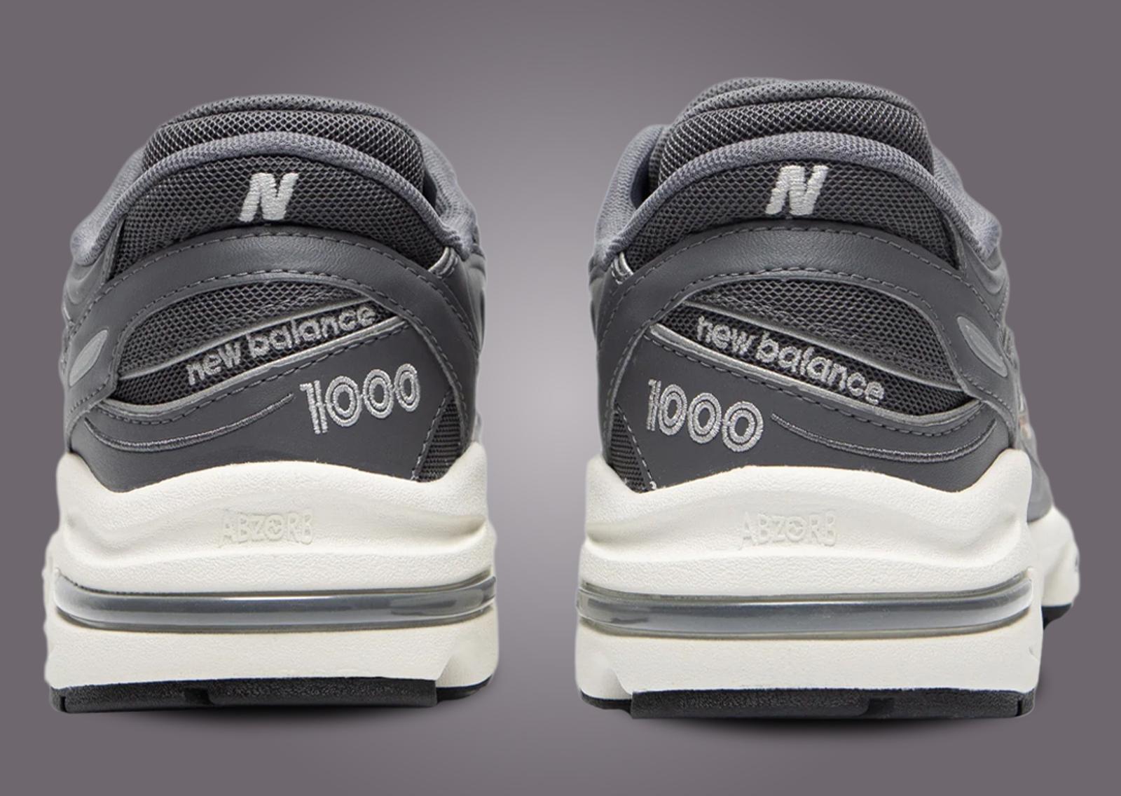 New Balance 1000 Grey White Heel