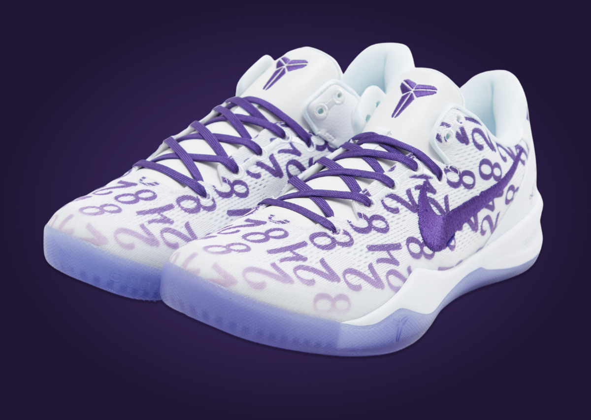 Nike Kobe 8 Protro White Court Purple Angle
