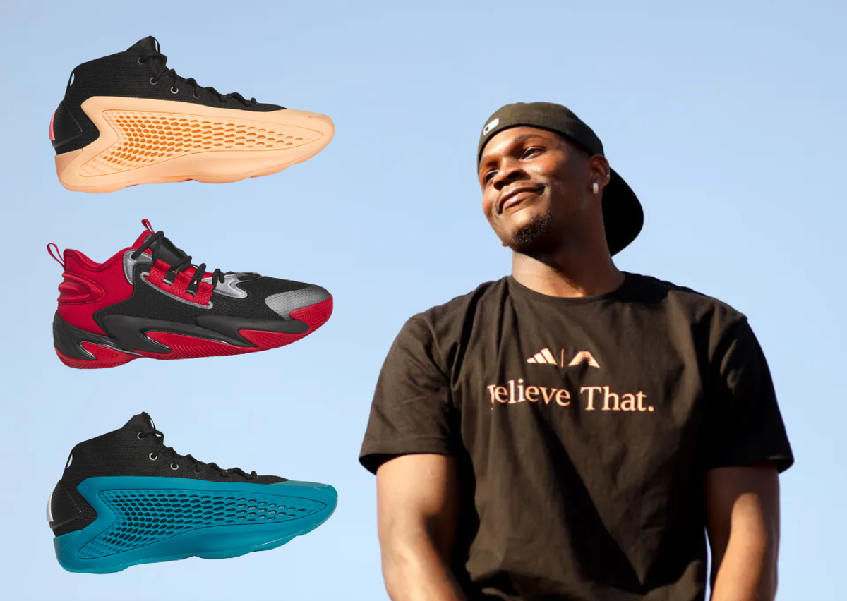 Graphic With Anthony Edwards Next To The adidas AE 1 and BYW Select