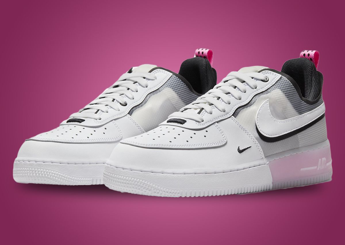 Nike Air Force 1 React White Black Pink Spell