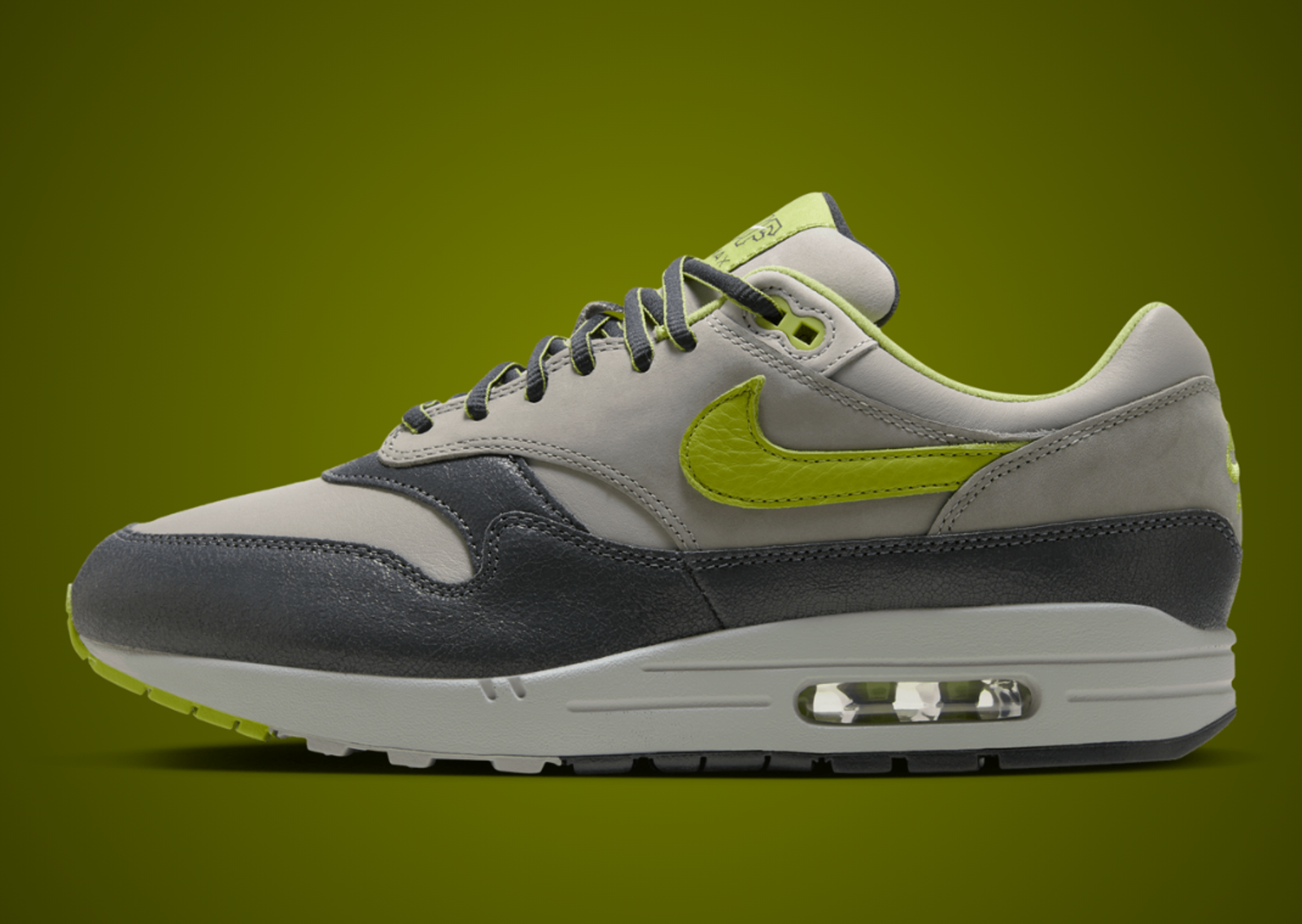 HUF x Nike Air Max 1 Anthracite Pear Lateral