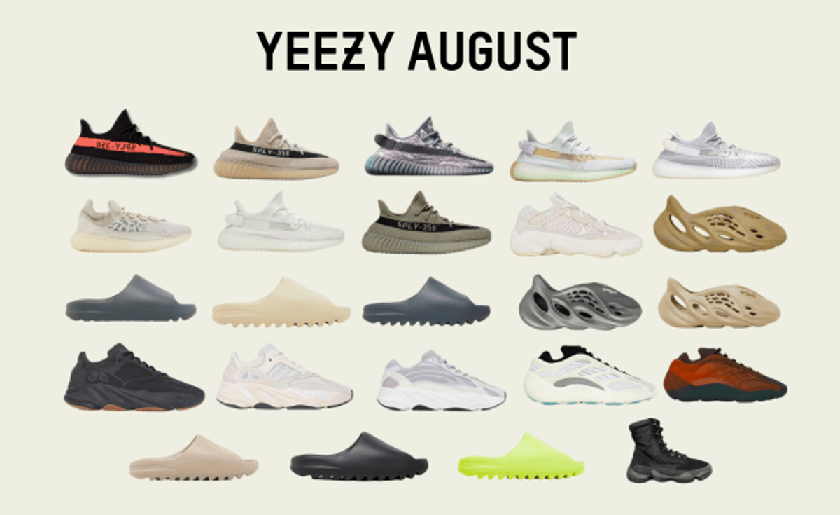 Every Yeezy Sneaker Releasing in August