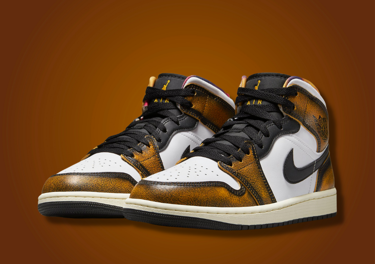 Black and yellow air jordan 1 mid hotsell