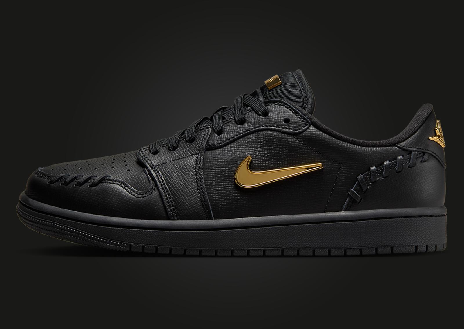 Air Jordan 1 MM Low Black Metallic Gold (W) Lateral