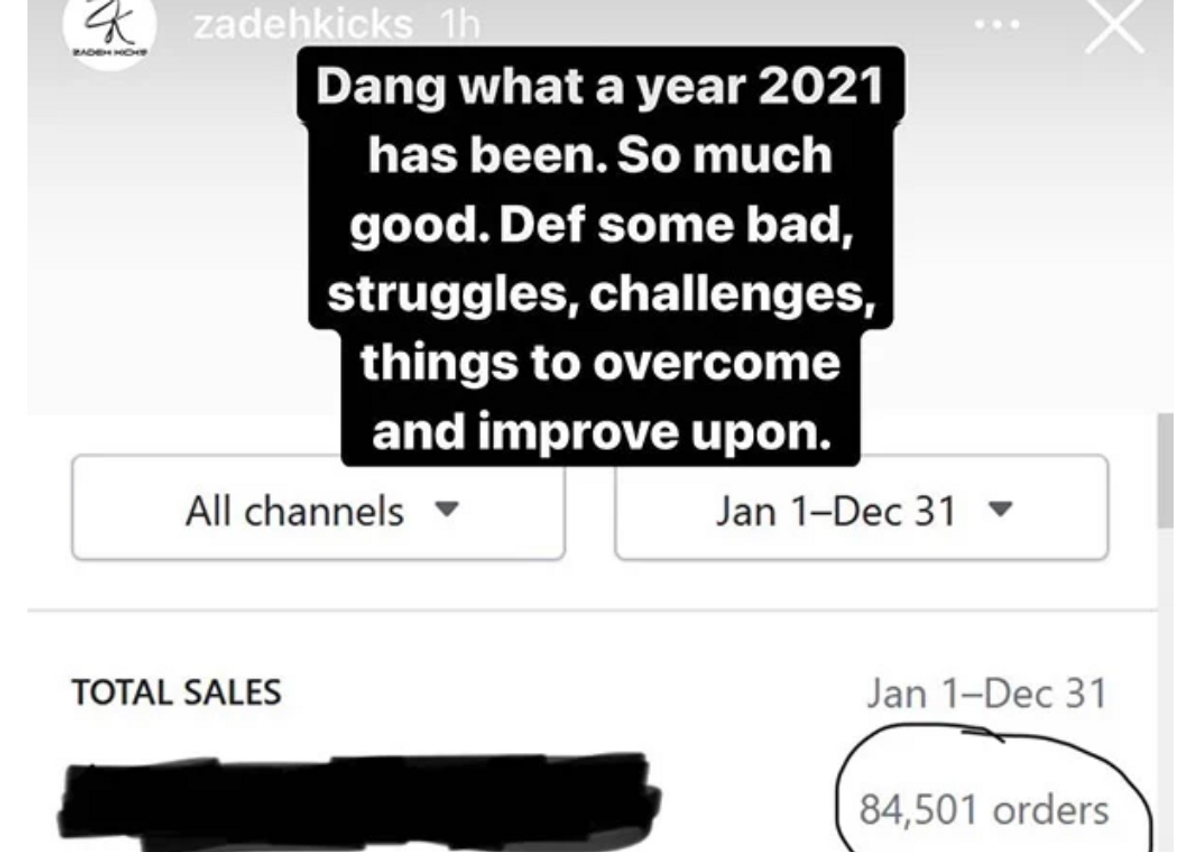 Zadeh Kicks Shopify sales through 2021