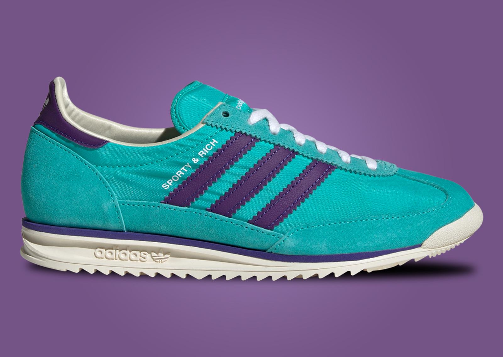 Sporty & Rich x adidas SL72 Teal Purple Lateral