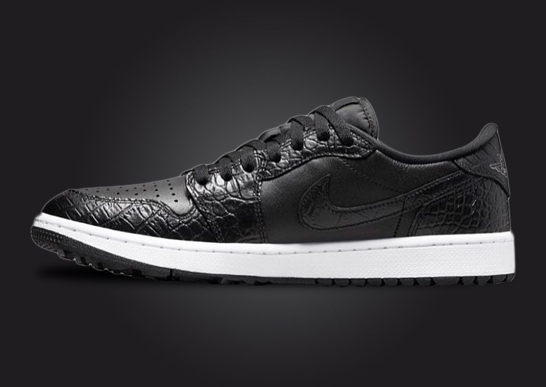 Black Crocodile Print Gives This Air Jordan 1 Low Golf A Premium
