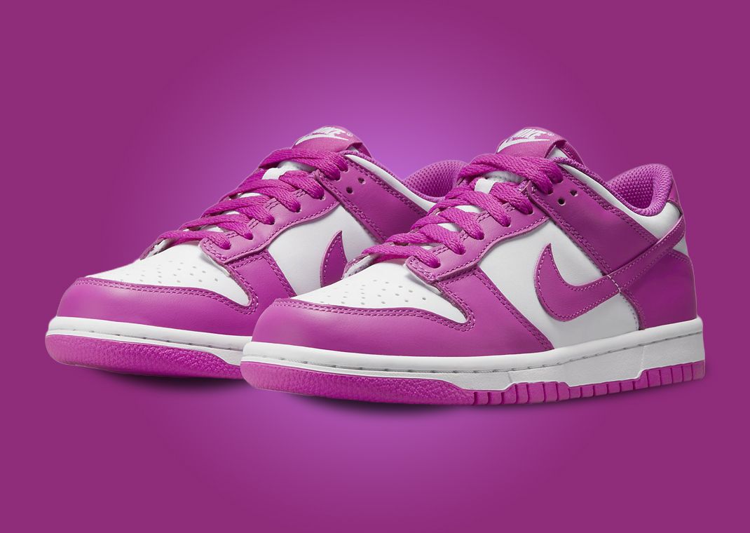 Nike Dunk Low Pré École, Blanc/Fuchsia actif, 1 Petit enfant : :  Mode