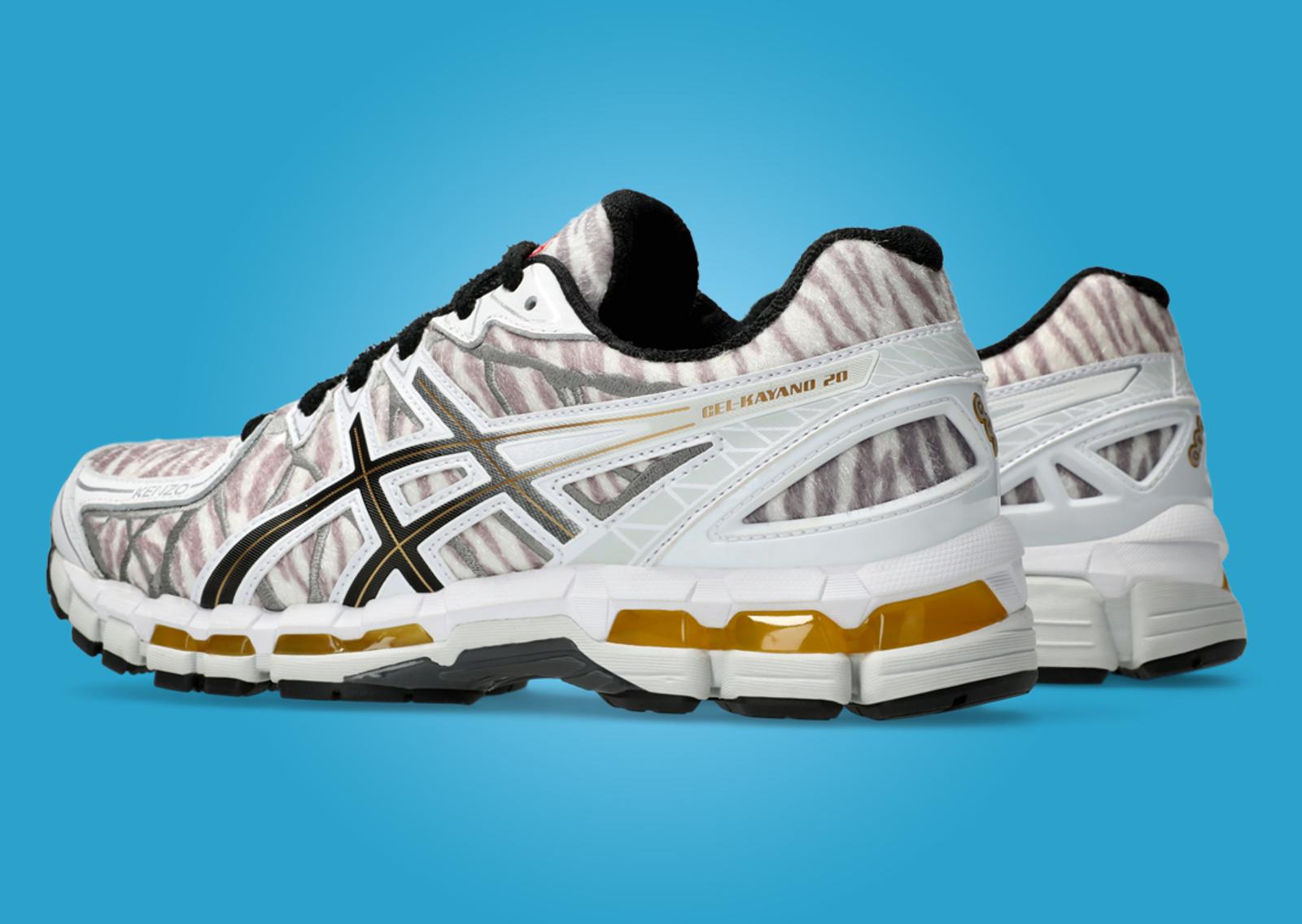 Kenzo x Asics Gel-Kayano 20 Grey White Heel Angle