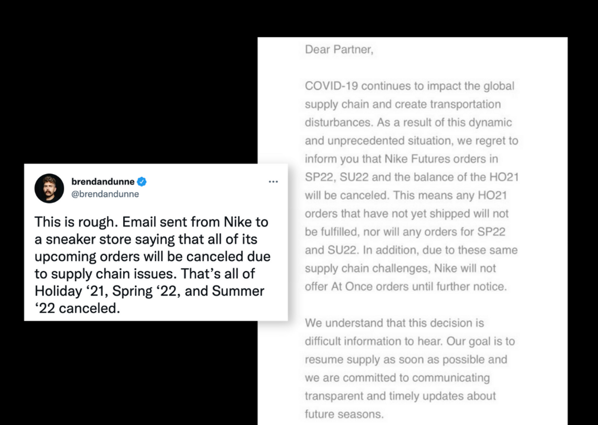 E-Mail sent by Nike to one of its retailers 