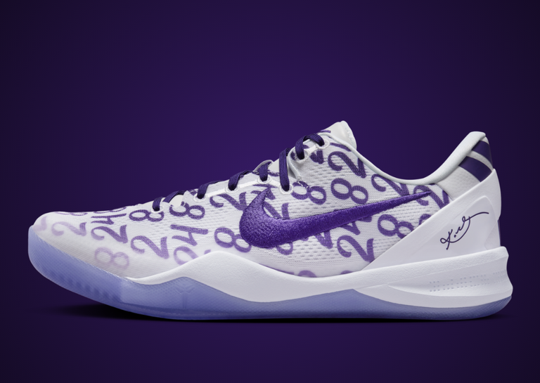 Nike Kobe 8 Protro White Court Purple Lateral