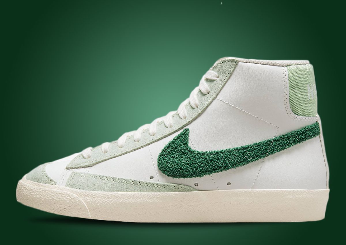 This Nike Blazer Mid Has A Green Shaggy Swoosh