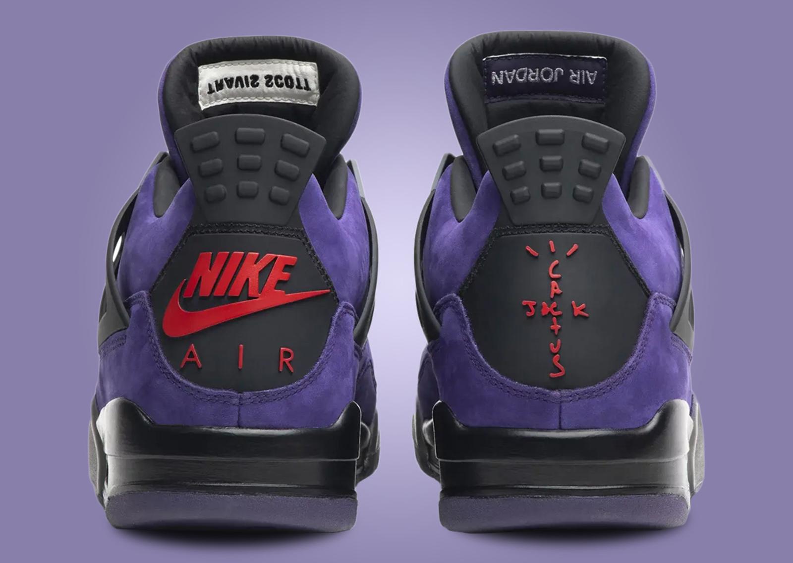 Travis Scott x Air Jordan 4 Purple Suede Heel