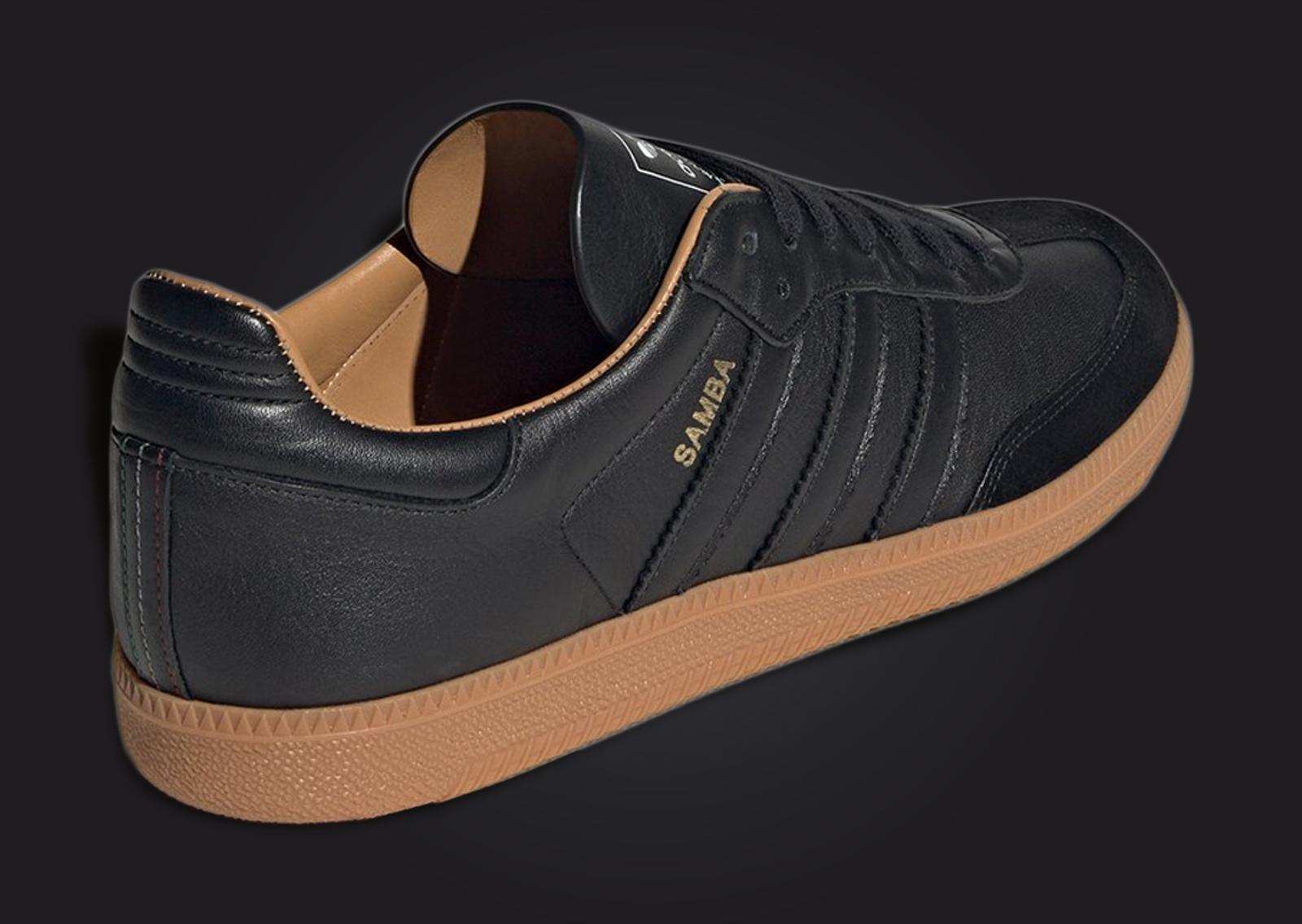 adidas Samba OG Made in Italy Black Gum Heel Angle