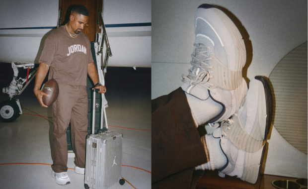 Jalen Hurts wearing the Jordan Trunner O/S