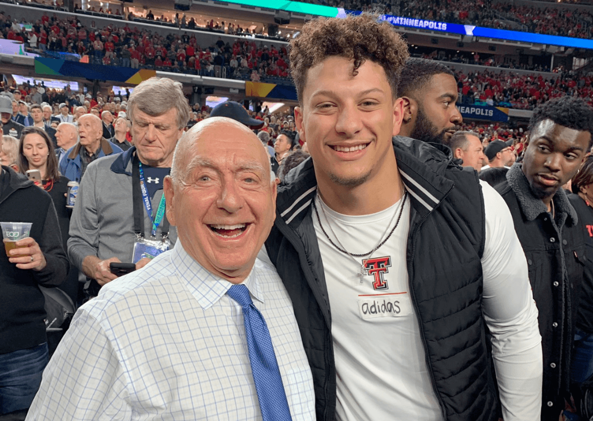 Dick Vitale and Patrick Mahomes at Texas Tech Game Final Four Game (Via 