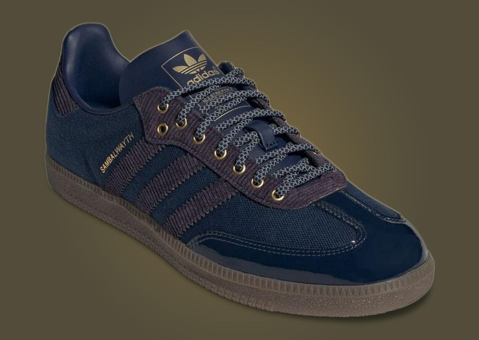 ALWAYTH x adidas Samba College Navy Angle