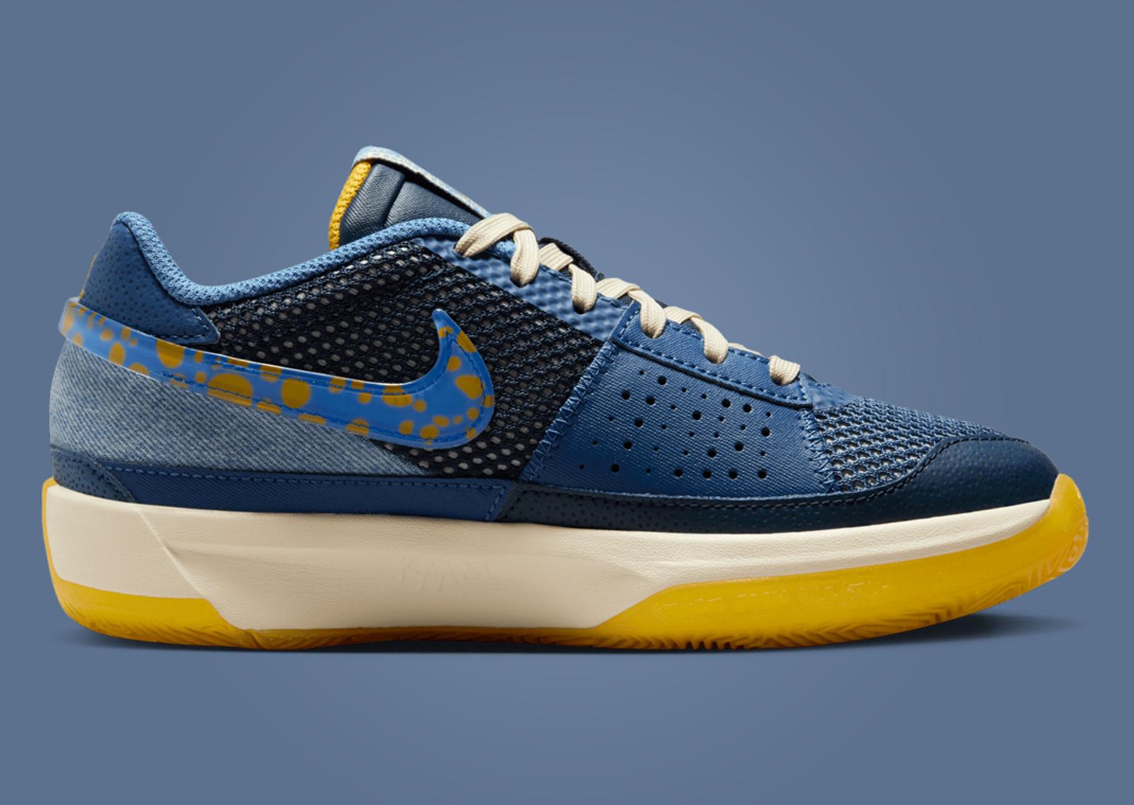 Nike Ja 1 Mystic Navy University Gold (GS) Medial