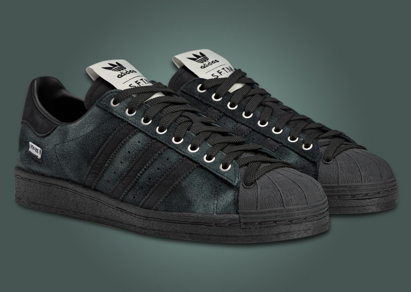 SFTM x adidas Superstar 82 Black Angle