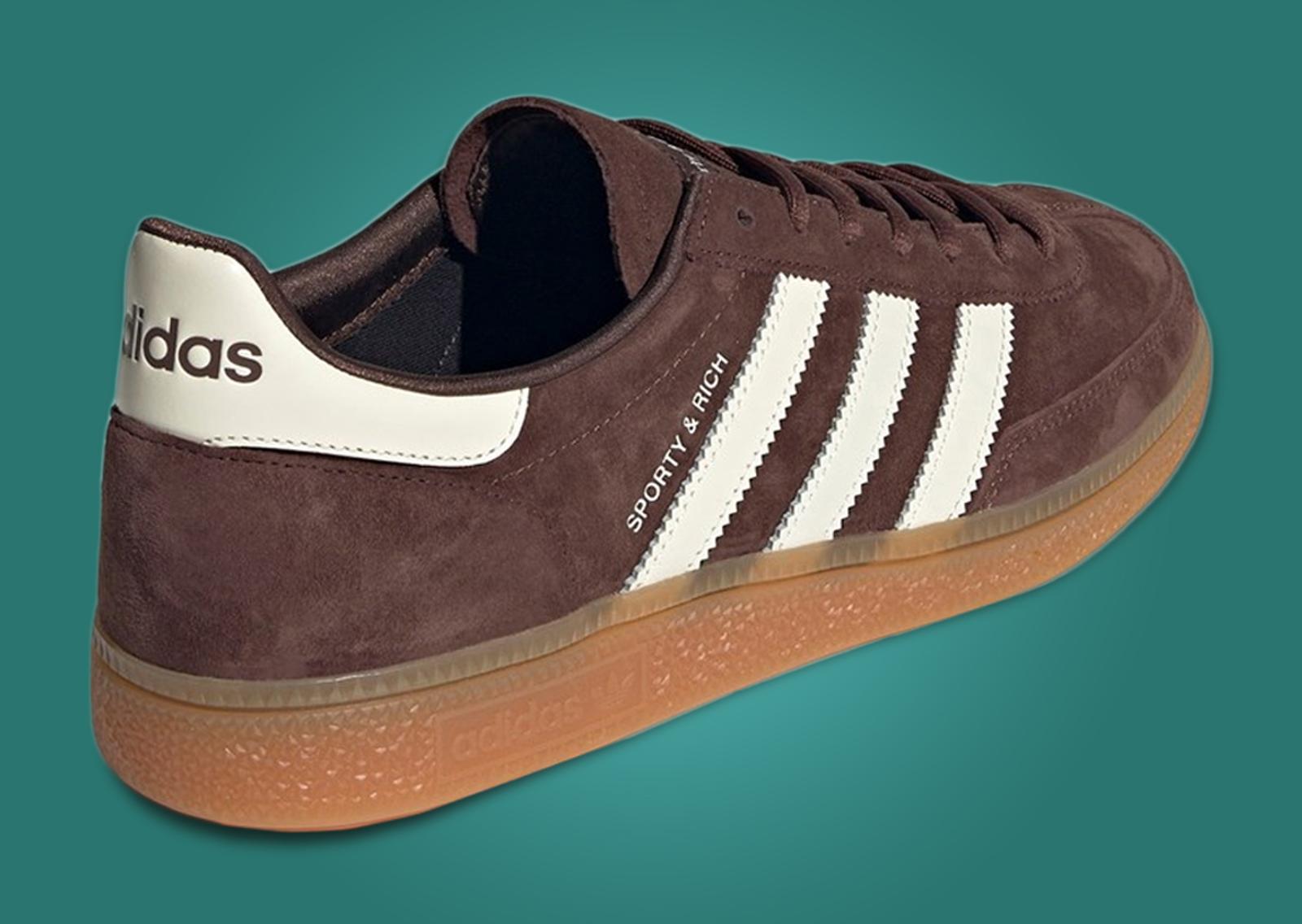 Sporty & Rich x adidas Handball Spezial Brown Heel Angle