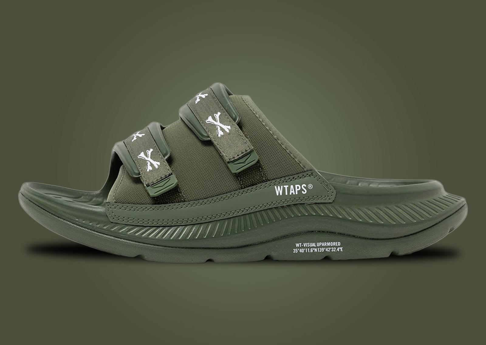 WTAPS x Hoka Ora Luxe Olive Drab Lateral