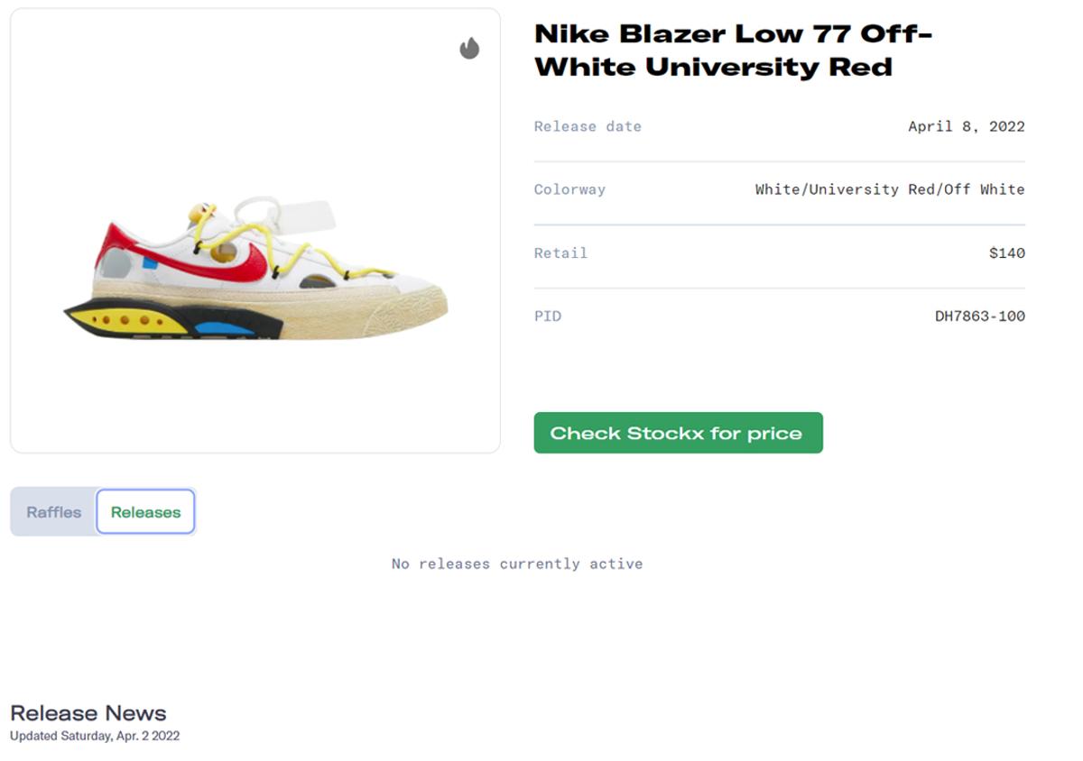 Off-White x Nike Blazer Low Release Guide