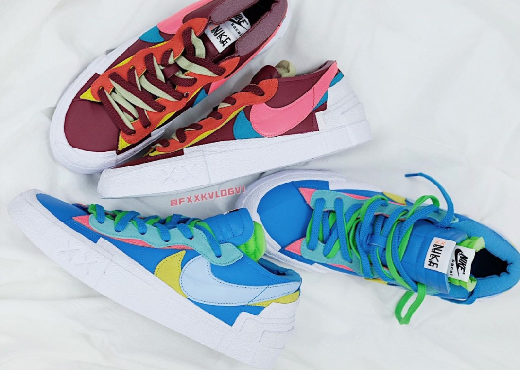 A Pair of sacai x Kaws x Nike Blazer Low's Are Almost Here