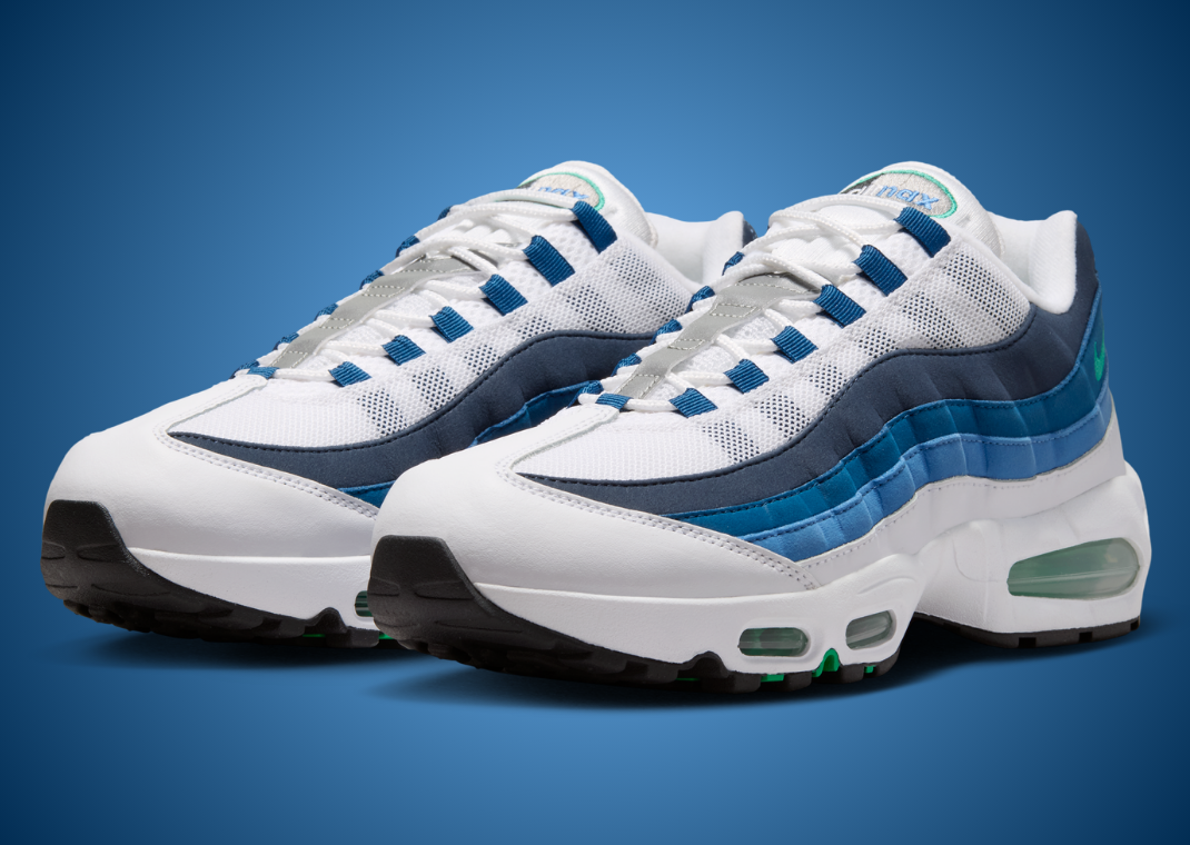 The Nike Air Max 95 OG Big Bubble Slate is a Deep Water Blue