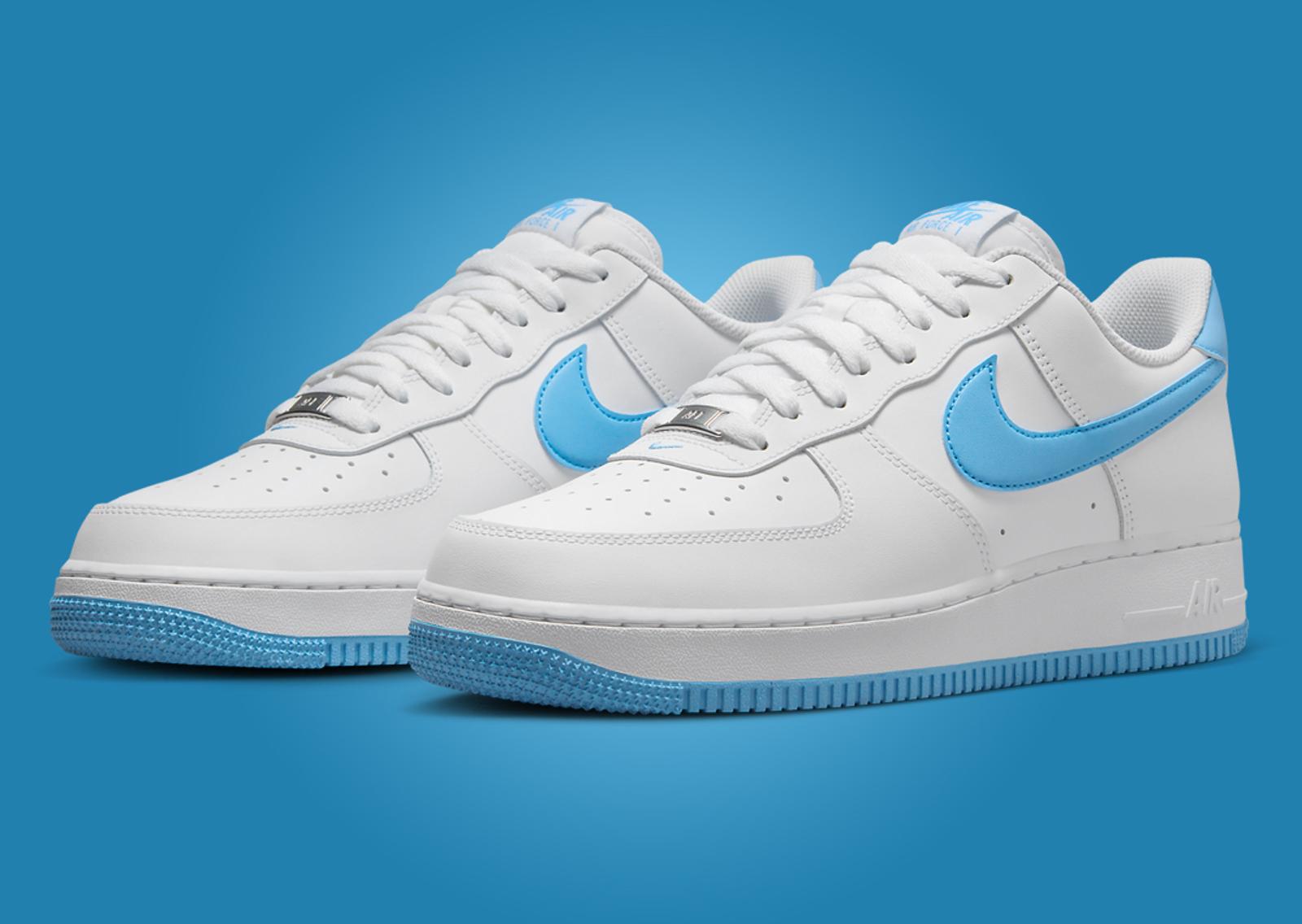 Nike Air Force 1 Low White Aquarius Blue Angle