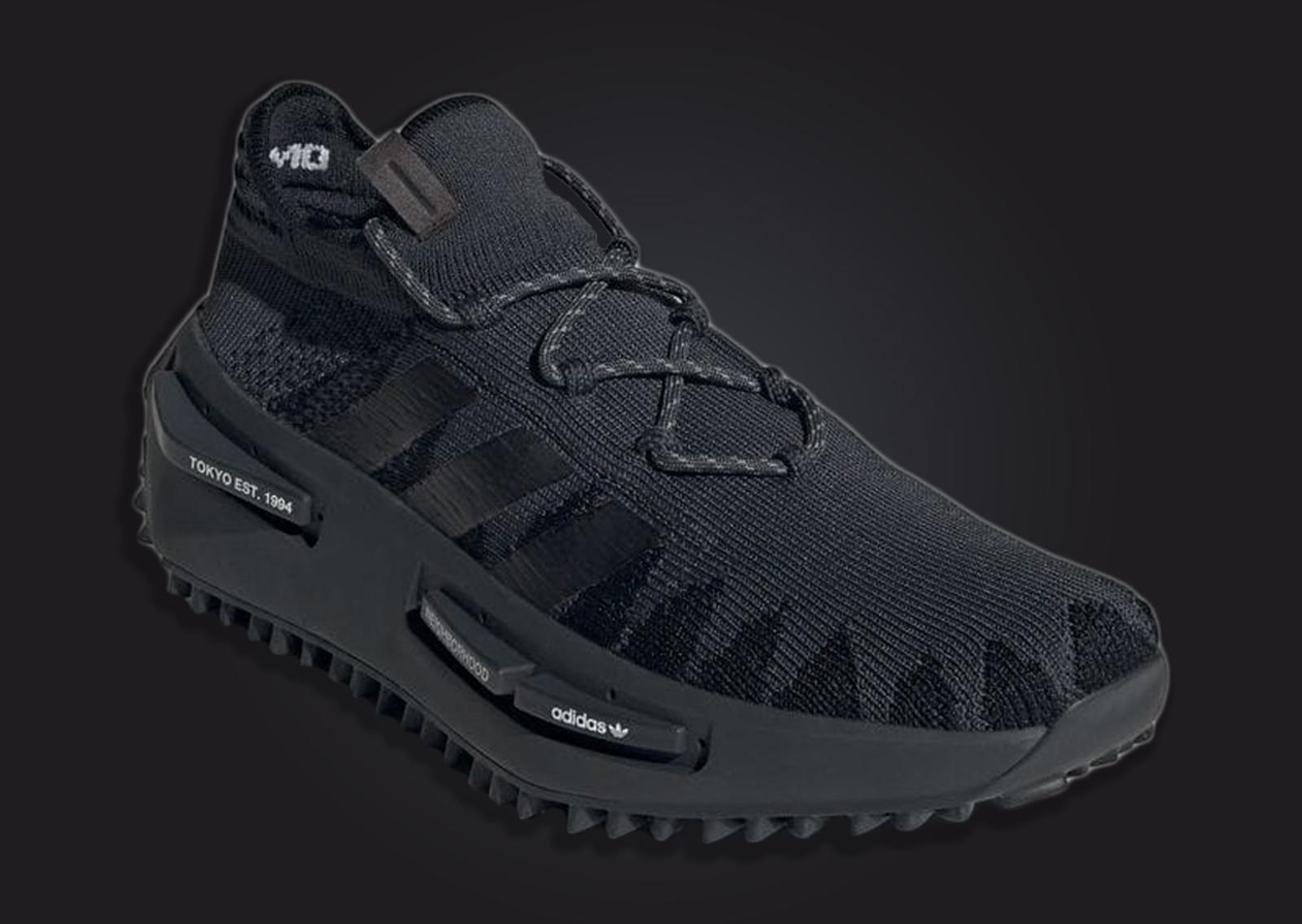 NEIGHBORHOOD x adidas NMD_S1 Triple Black Angle