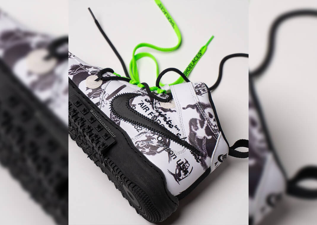 Detailed Look at the Off-White x Nike Air Force 1 Mid Grim Reaper Sample -  Sneaker News