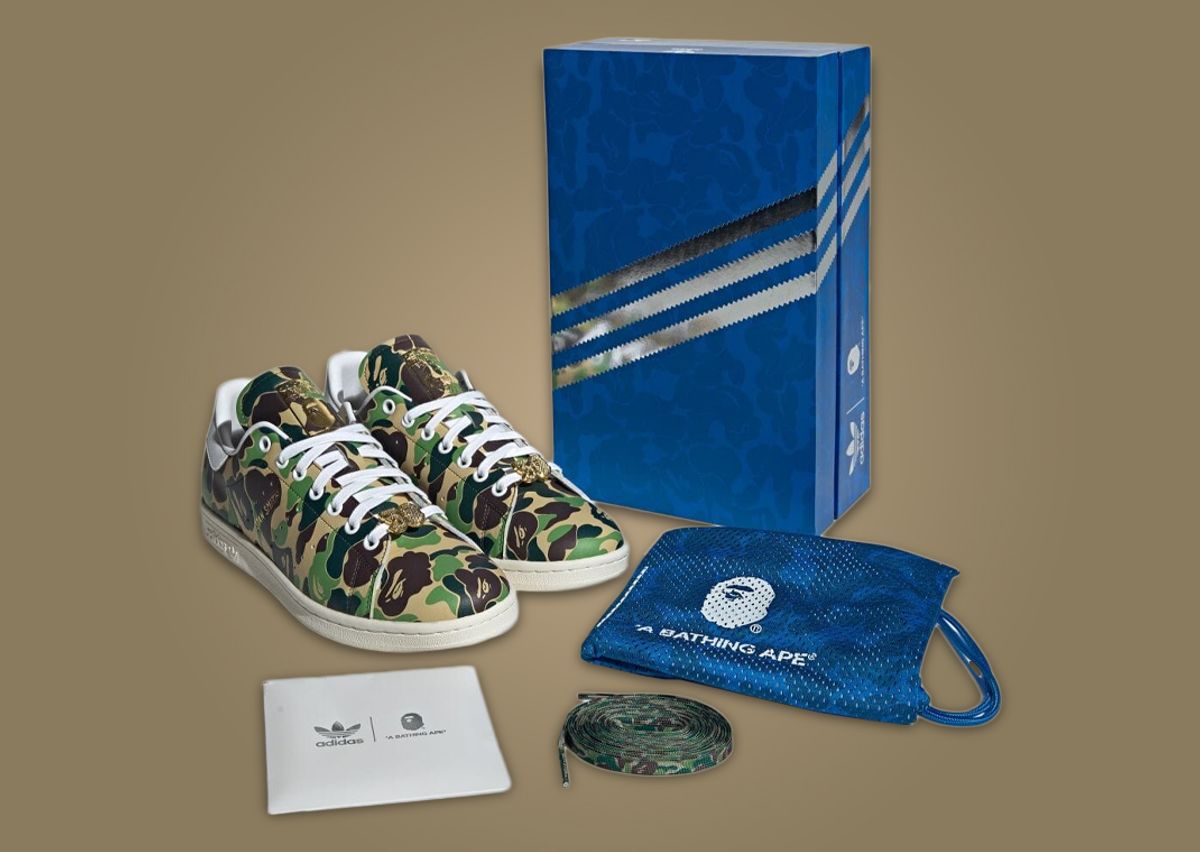 BAPE x adidas Stan Smith Sneaker and Packaging